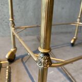 Gilded brass table and glass