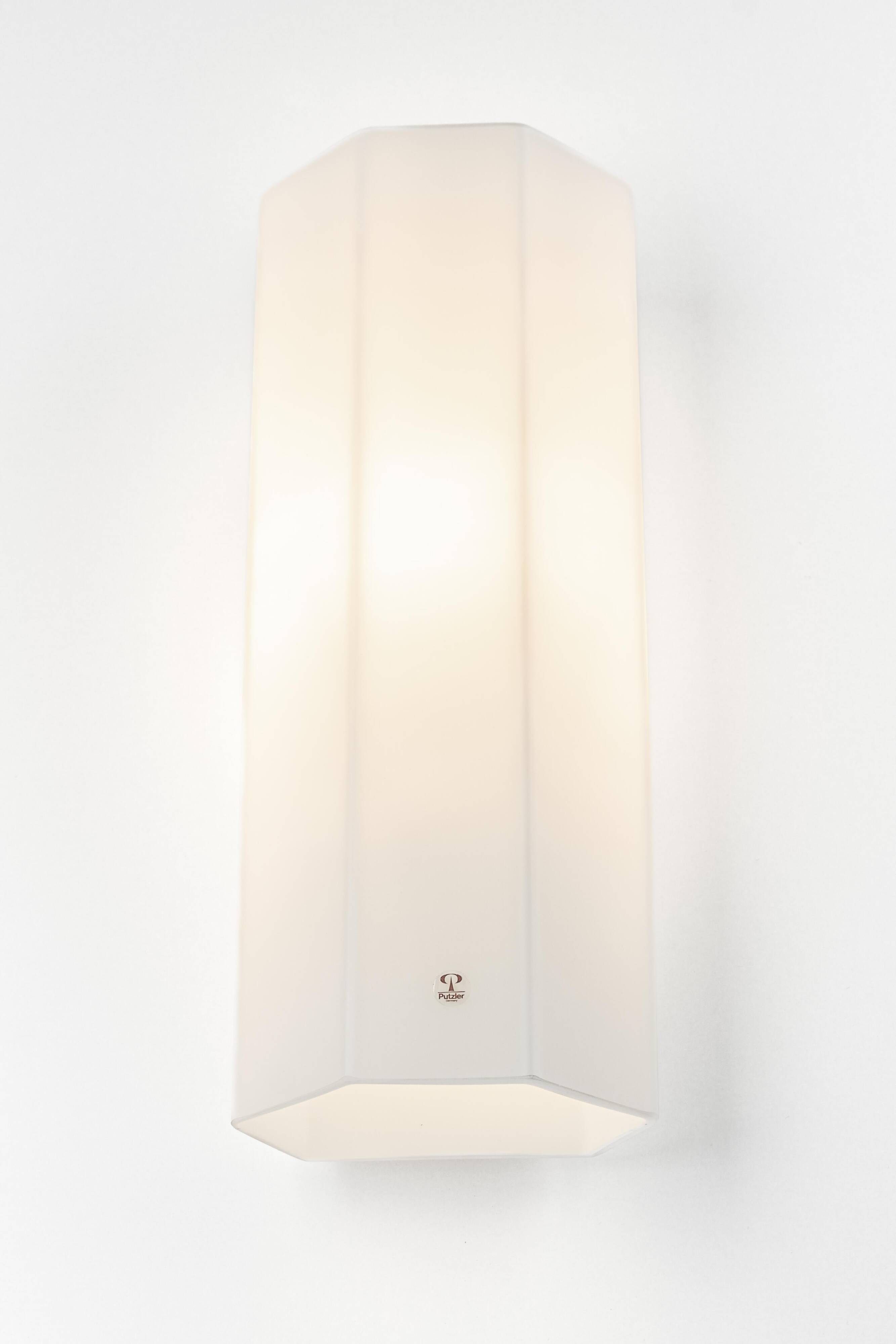 Pair of wall sconces in opal glass by Peill & Putzler, Germany