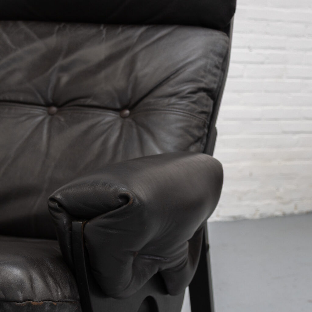 Bentwood & Leather Lounge Chair 1970s
