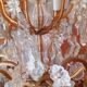 Chandelier cage with grapevines 8 lights Louis XV style in bronze and crystal around 1900