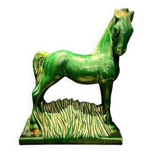 Cheval céramique Art - vert