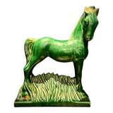 Green and gold Art Deco ceramic horse