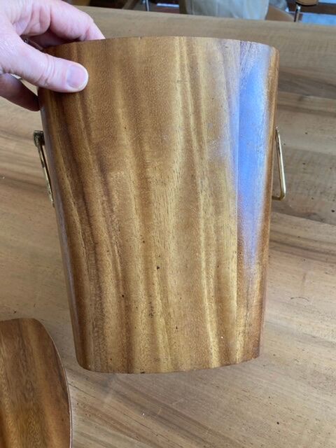 Vintage champagne bucket / teak ice cream