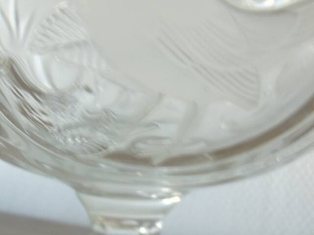 Crystal footed bowl with bird decoration – Art Deco style – H 19 cm