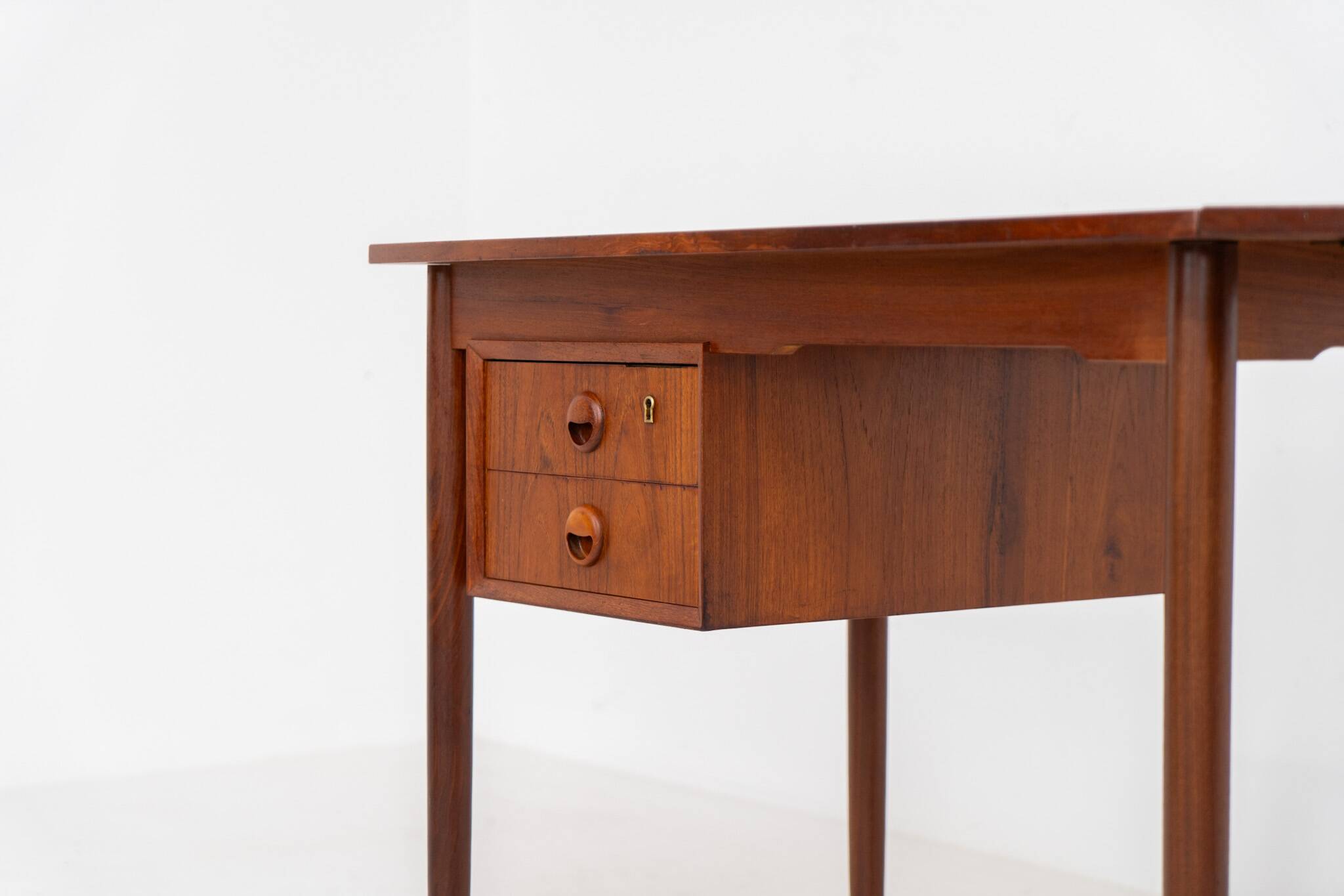 Teak drop-leaf desk