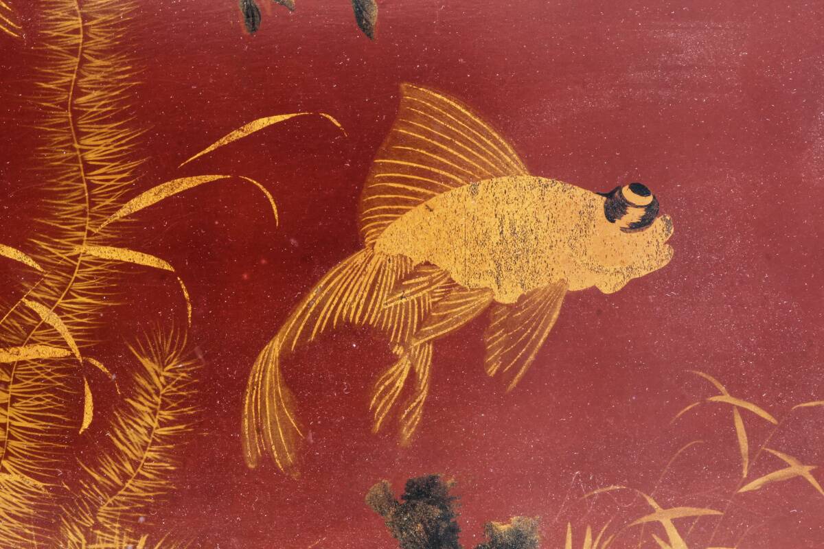 Pair of lacquered wooden panels, fish, Vietnam, Tran Van Ha (1911-1974)