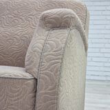 1950s, Danish artdeco armchair, furniture wool, oak wood legs.