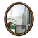 Oval mirror with gilded wood, Napoleon III medallion.