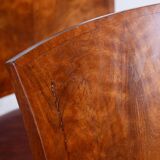 Six Art Deco Chairs, Walnut, Restored, Original Upholstery, France, 1920s