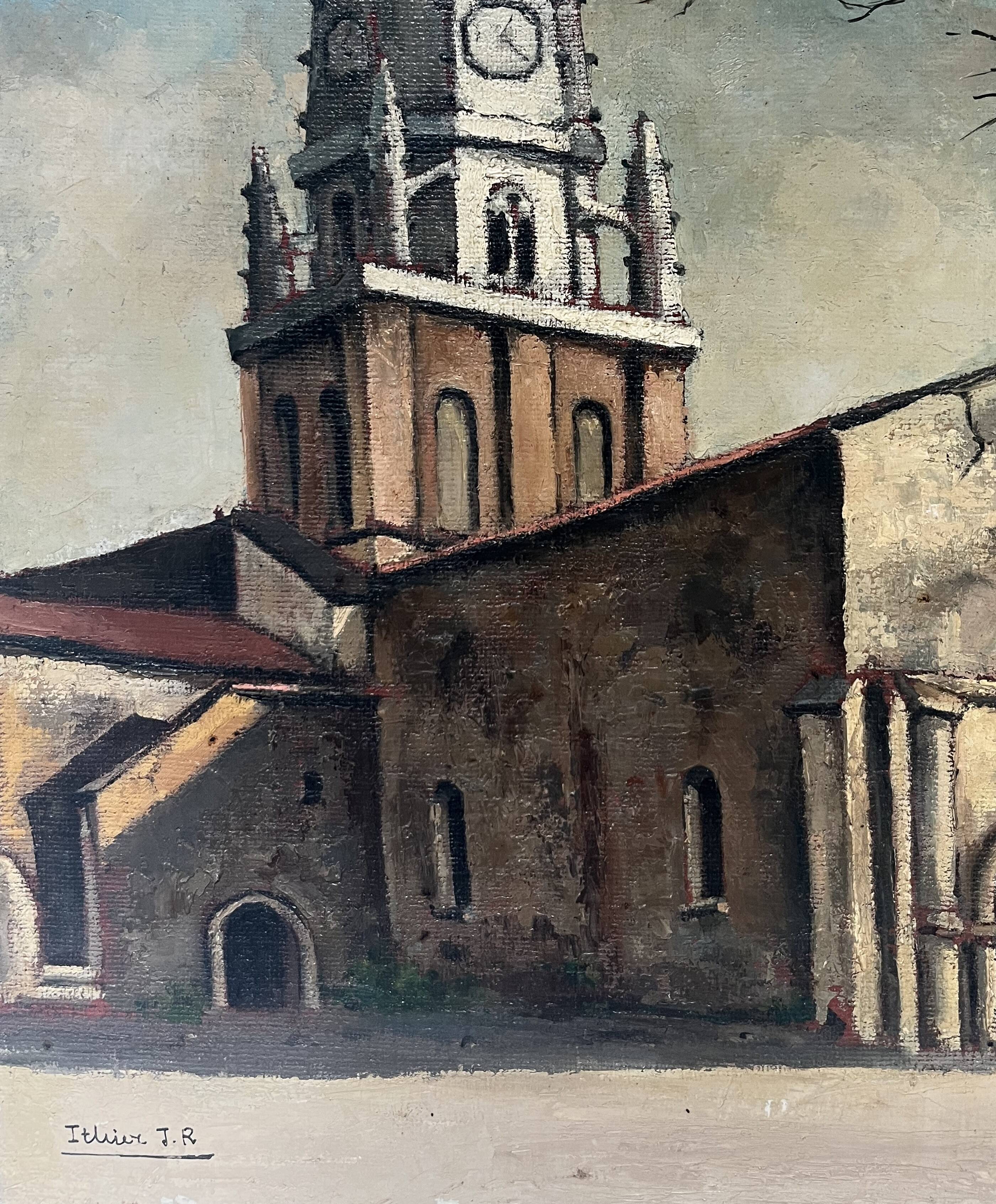 Jean Robert Ithier (1904-1977) Ars en Ré, View of the church, oil on canvas signed