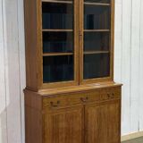 English two-piece mahogany bookcase from the 1950s