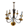 Chandelier design 8 gold brass metal lights