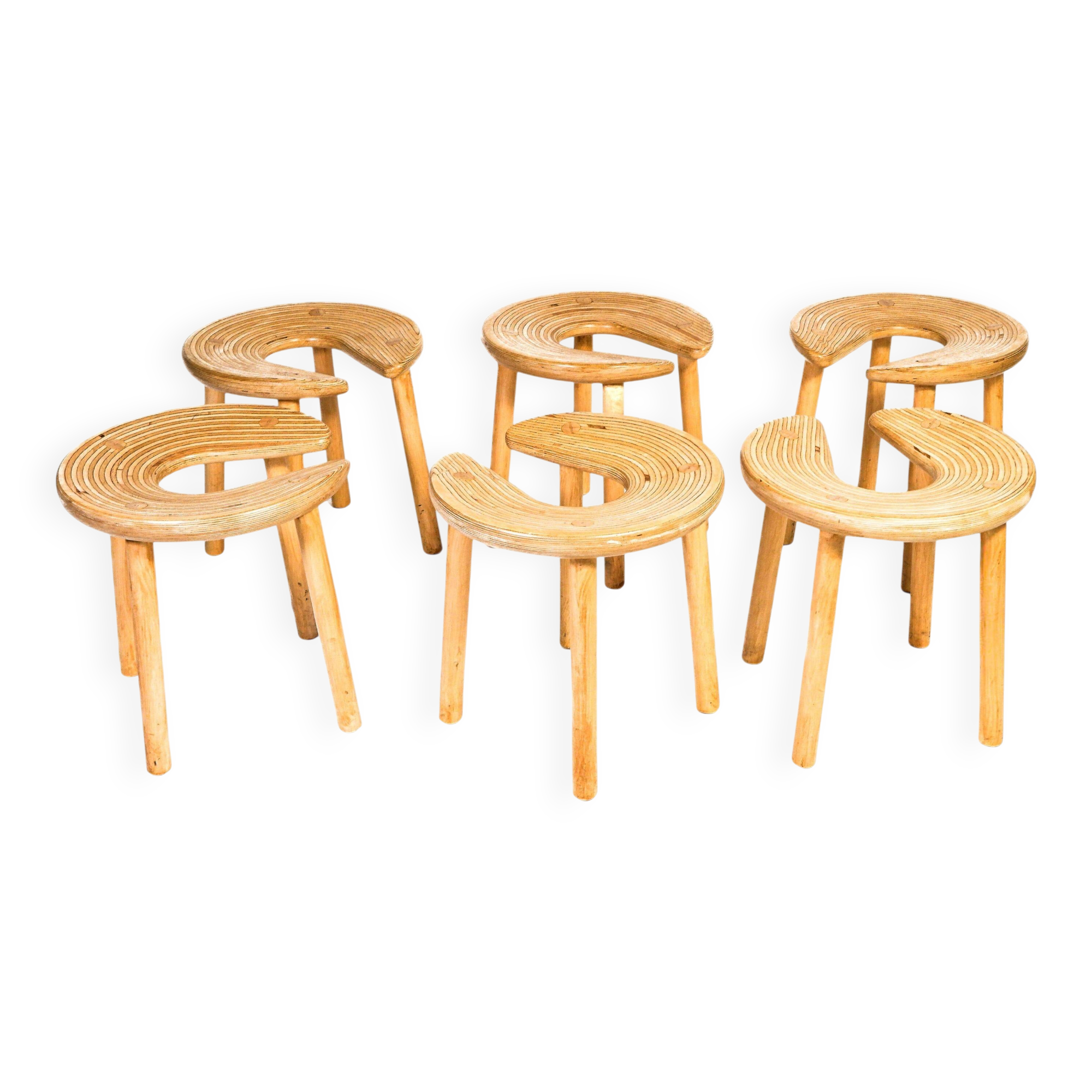 6 tabourets par Antti Nurmesniemi pour le Palace Hotel, 1952