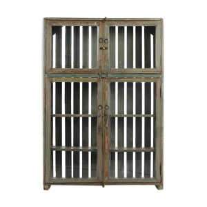 vitrine en bois patiné