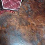 Vintage coffee table, tree-sliced pedestal table