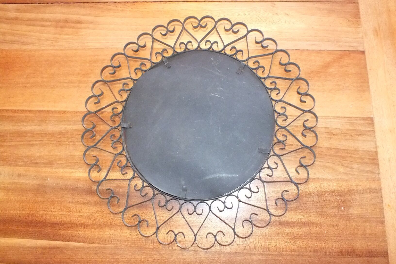Vintage twisted iron mirror, 1950s, 39cm