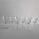6 vintage molded glass foot glasses from the years 60