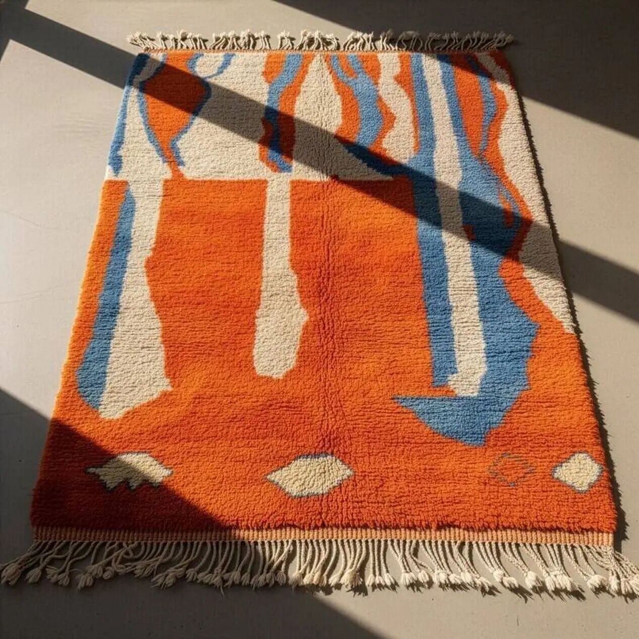 Tapis tissé à la main 200x300 cm, laine, multicolore, Maroc