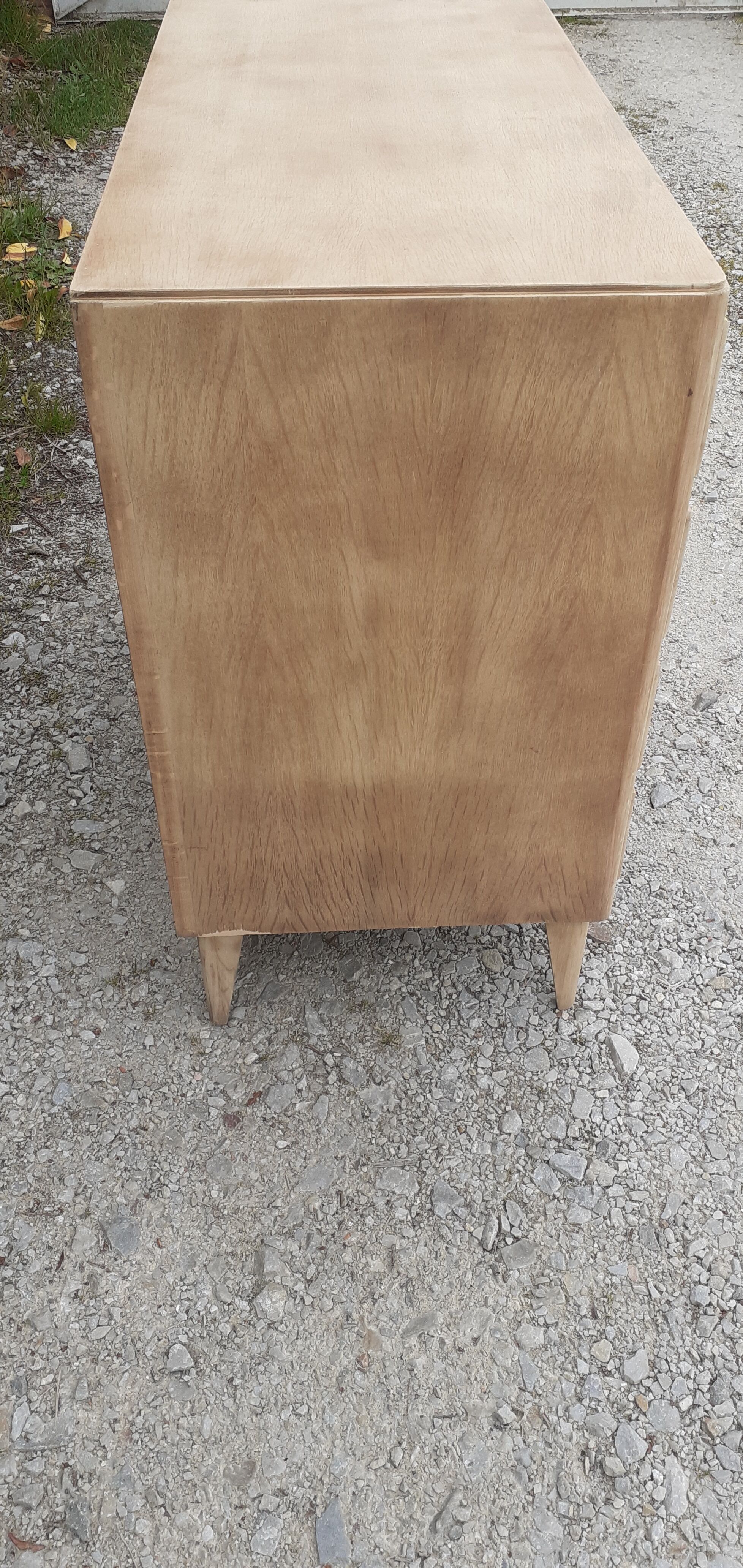 Dresser 4 drawers feet compass vintage raw wood