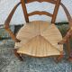 Pair of provencal straw armchairs in walnut