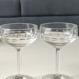 Lot of 6 x Champagne Coupes/Verreries Doyen. Art Deco. In half crystal.
