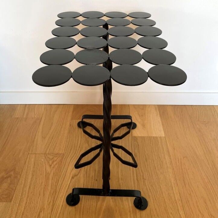 Occasional table / rectangular side table wrought iron with discs