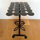 Occasional table / rectangular side table wrought iron with discs