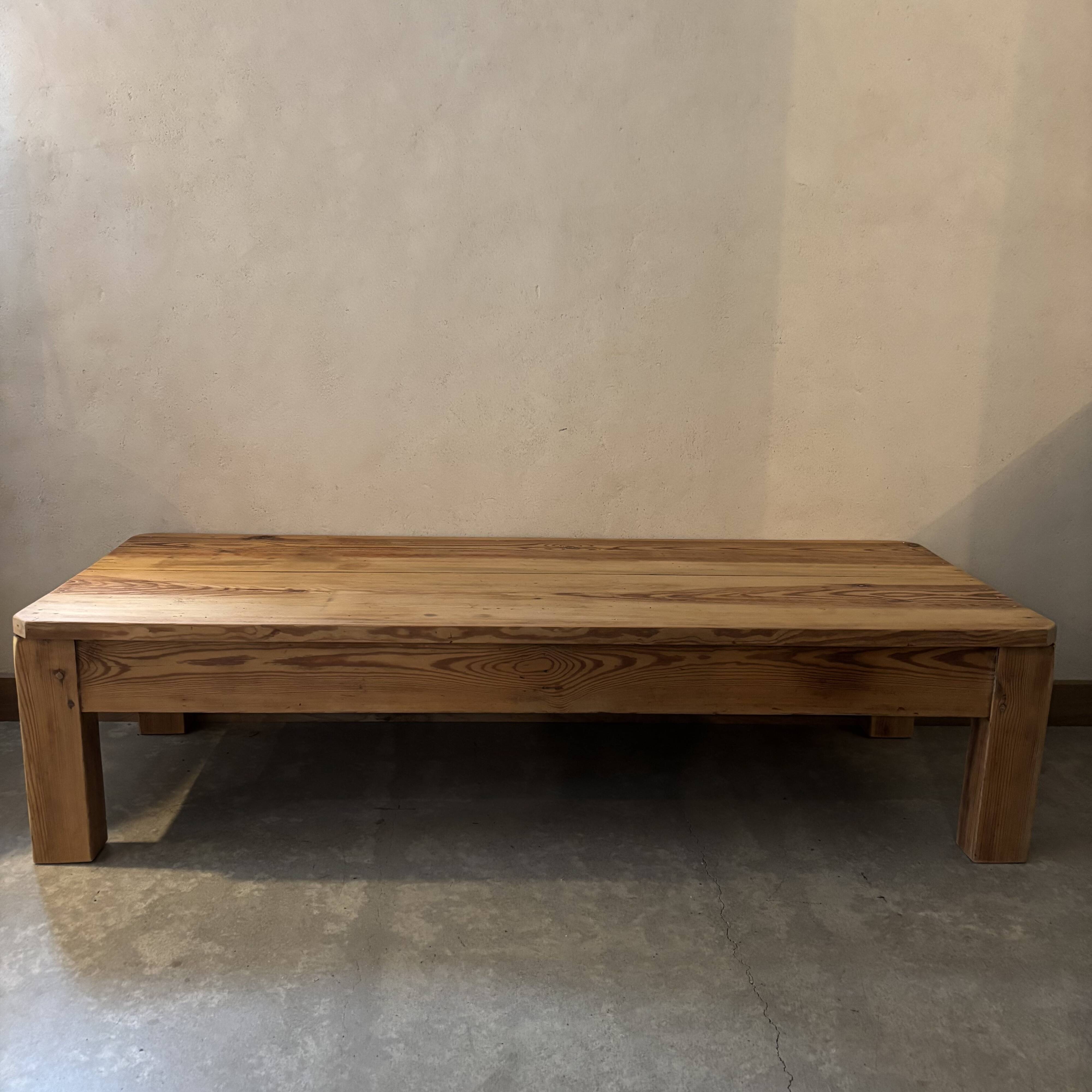 Raw wood coffee table