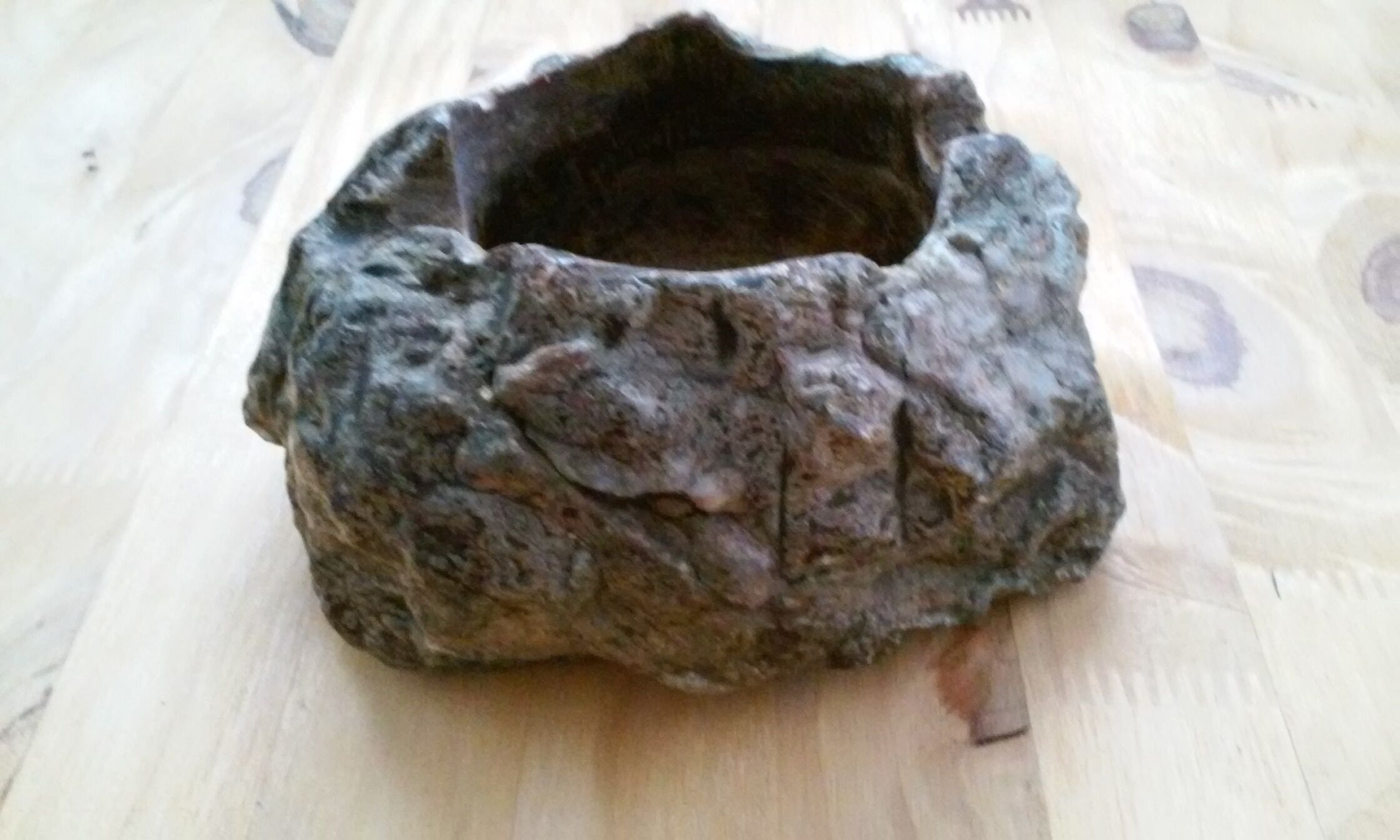 Ashtray in petrified wood