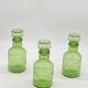 Trio of vintage bottles / carafe / jars, green glass, Nescafé