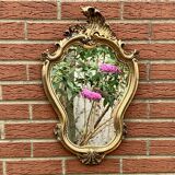 Old wall mirror in golden resin rococo style - made in france
