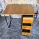 Office style stella metal & wood 3 drawers 70s vintage #a144