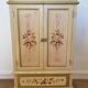 2-door flowered wooden cabinet