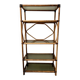 Rattan bookcase shelf - and glass - vintage