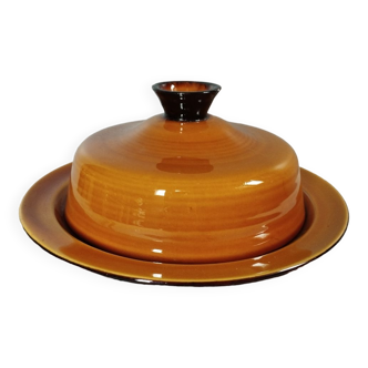 Cloche à fromage ou beurre céramique miel signe Claude Paci, Vallauris