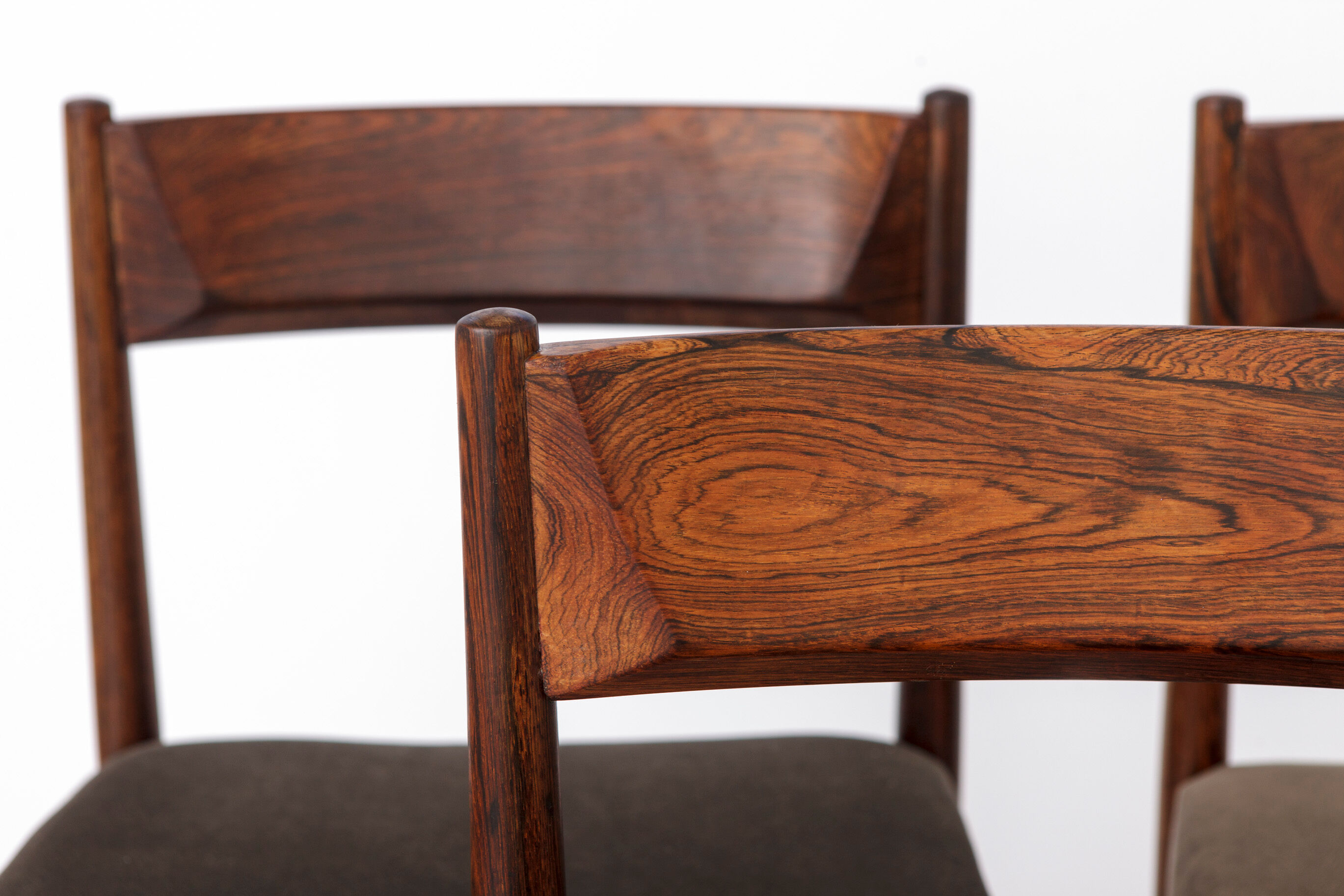 Set of 3 Vintage Rosewood Dining Chairs, 1960s Mid Century Modern Chairs