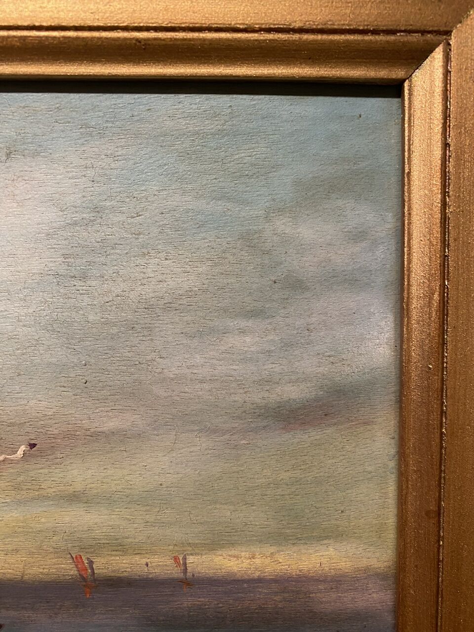 Old painting, Marine, signed, XX century