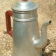 Old aluminum coffee maker, vintage