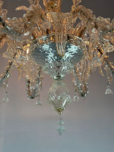 Lustre vénitien rezzonico en verre de Murano 12 bras de lumière