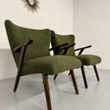 Set of 2 wing chairs in Scandinavian design from the 1960s.