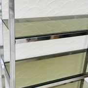Vintage Italian design shelf in chrome and smoked glass from the 1970s.