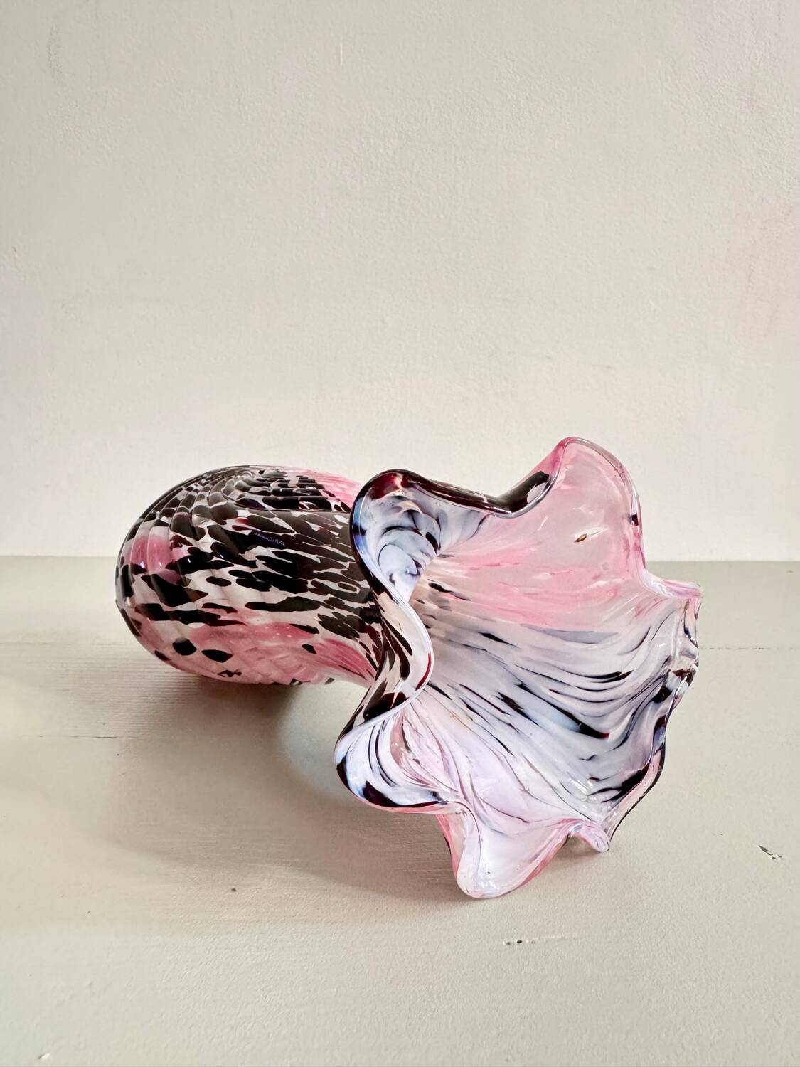 Art Nouveau soliflore vase in Clichy glass