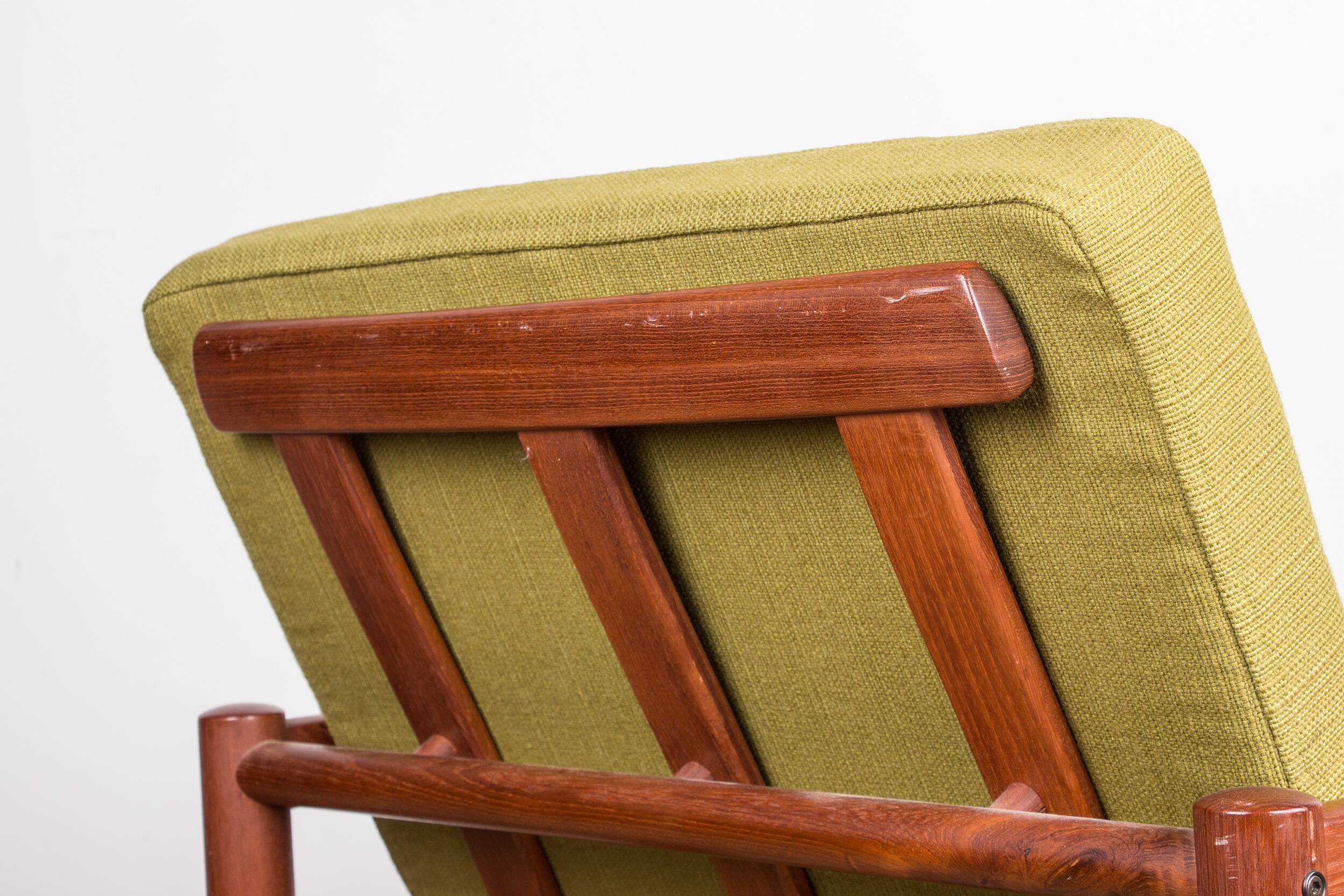 Danish Teak and fabric armchair by Børge Jensen & Sønner 1960.