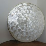 Set of 5 under-plates in mother-of-pearl and brass 70s