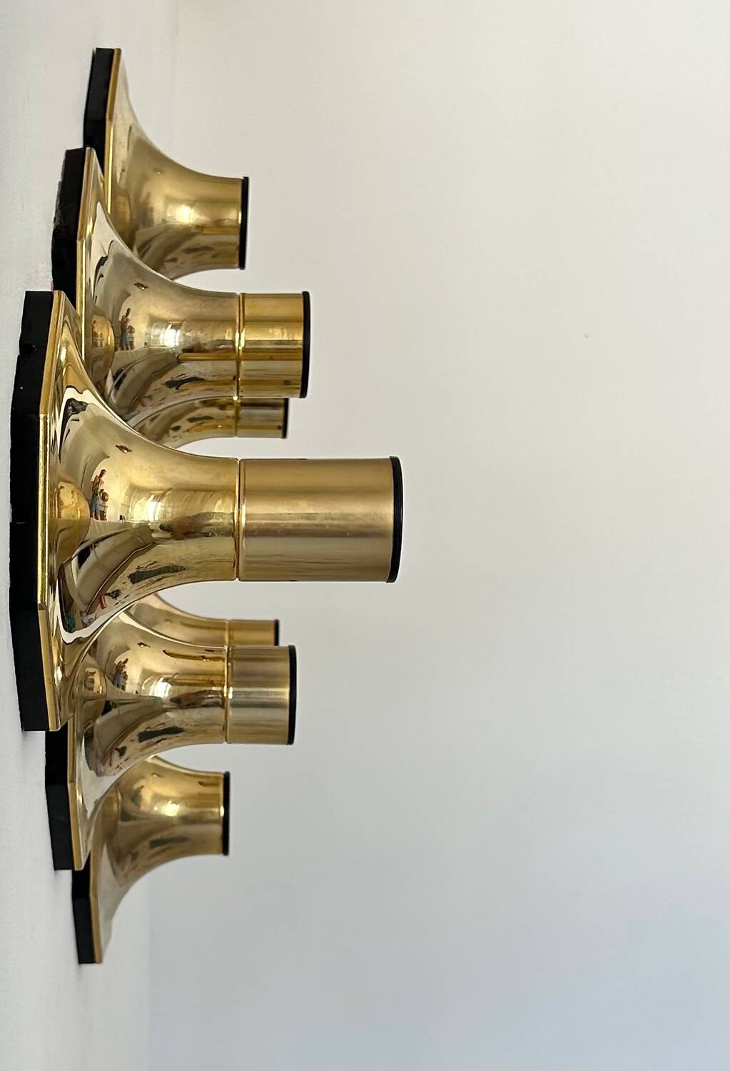 Set of 9 brass wall lights, Motoko Ishii for Staff Leuchten 1970