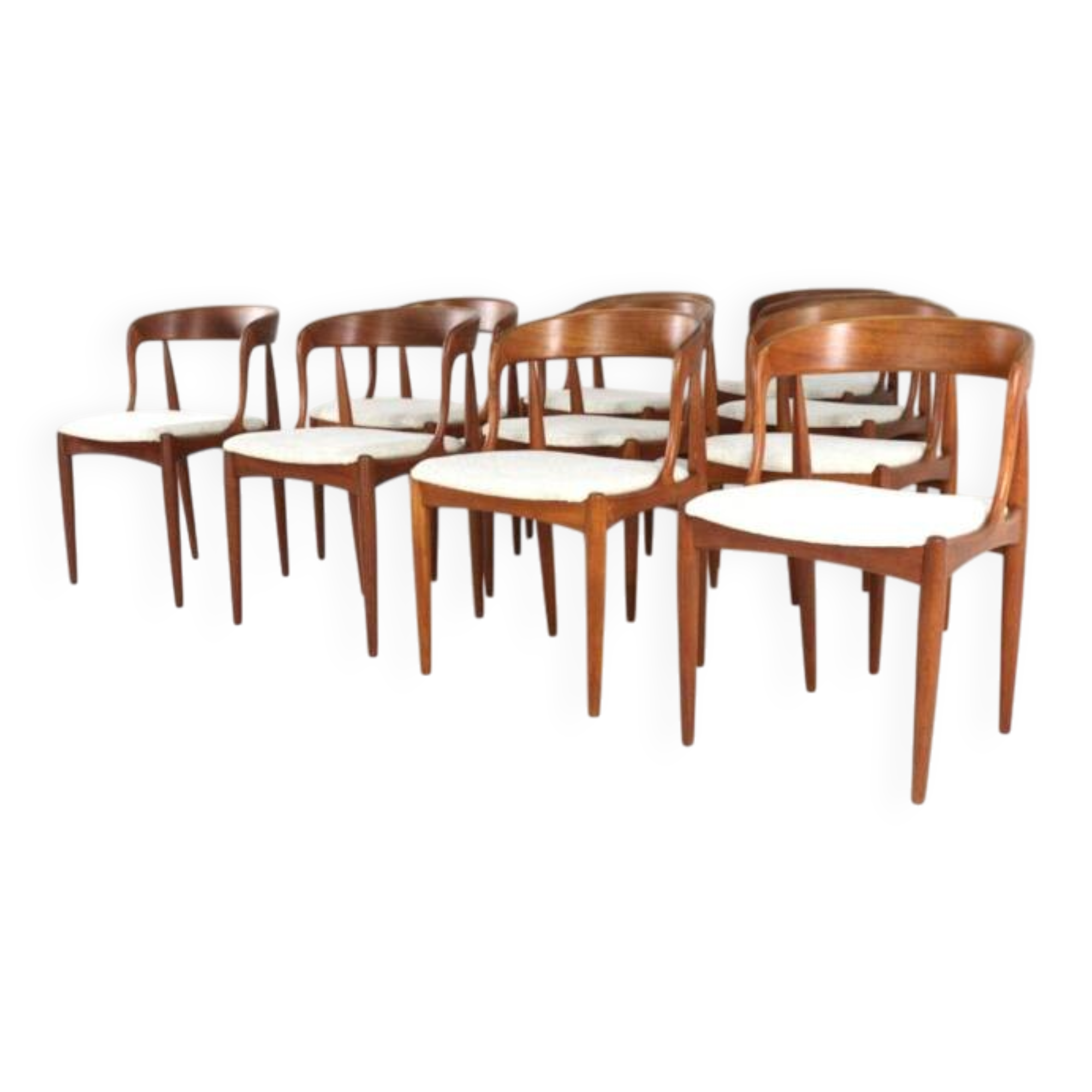 Set of 10 Johannes Andersen chairs for Uldum Møbelfabrik - Danish design