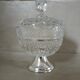 Sucrier ancien en verre + métal 