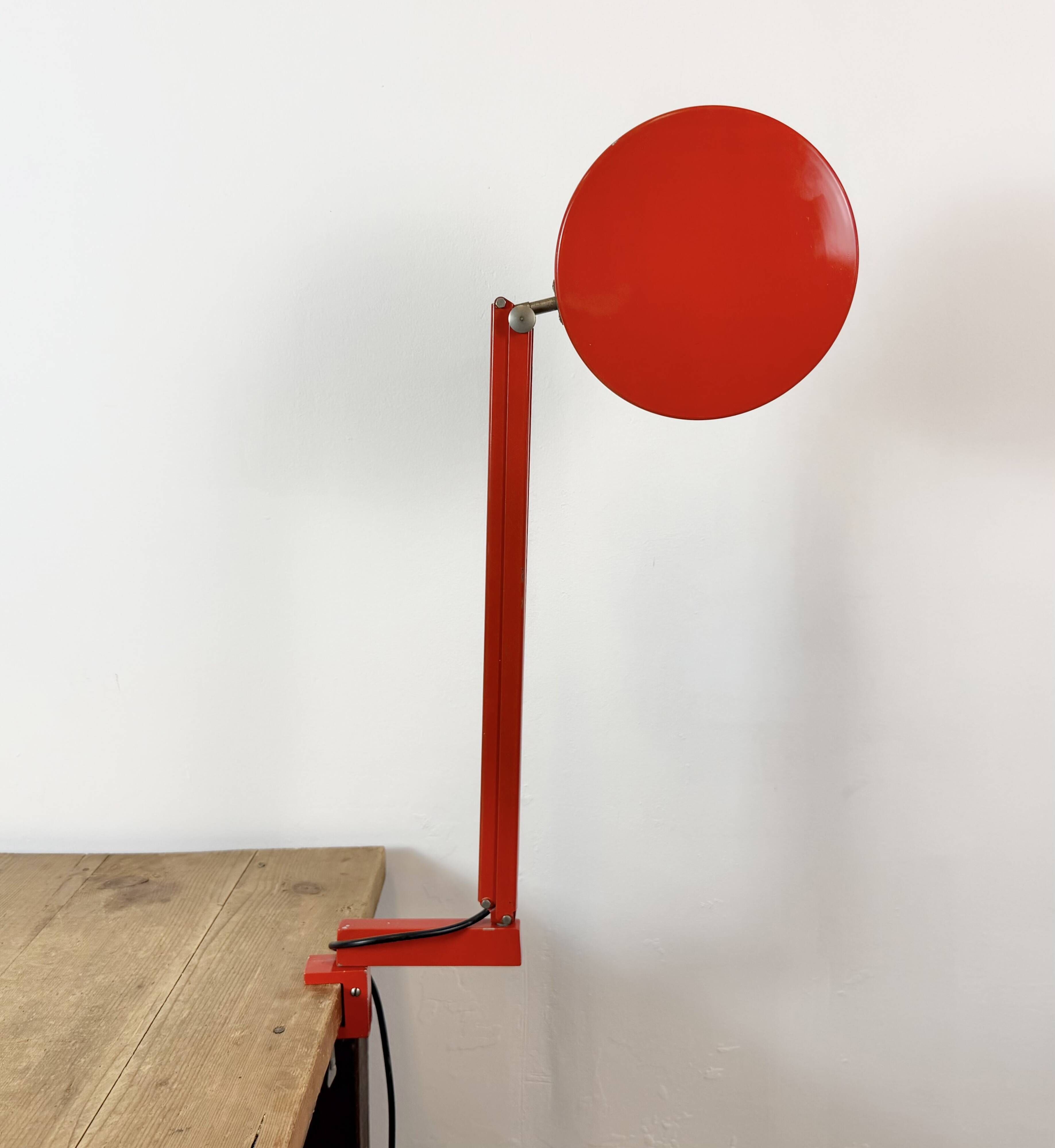 Vintage Red Adjustable Table Lamp, 1970s