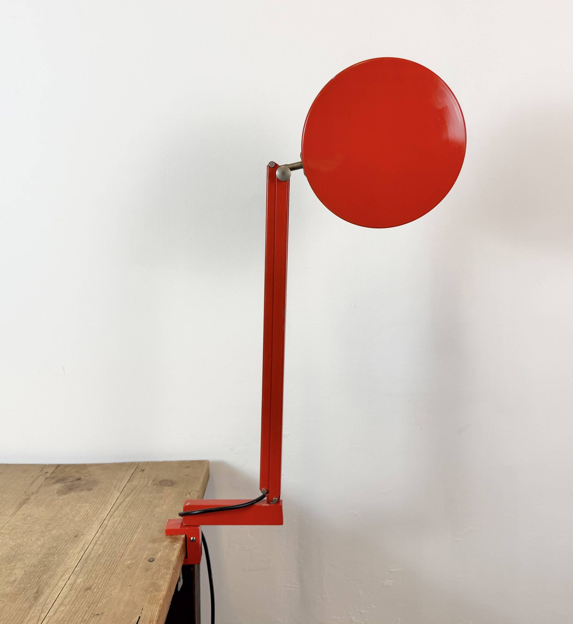 Lampe de table réglable vintage rouge, années 1970