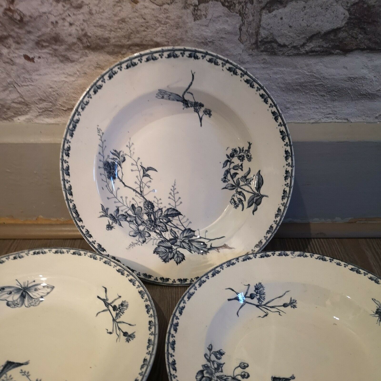 Series 6 hollow plates Sarreguemines model Carmen